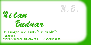 milan budnar business card